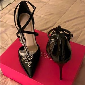 Black Patten Leather Heels